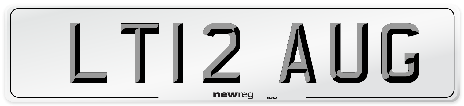 LT12 AUG Number Plate from New Reg